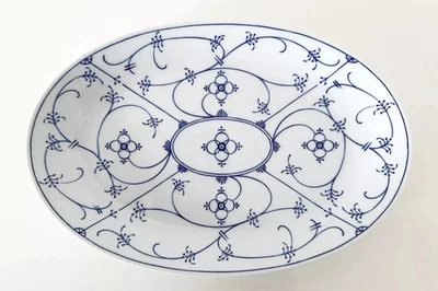 Form Marienbad Ingres Weiss Servierplatte Vorlegeplatte Indisch Blau Strohblume - Bild 1 von 3