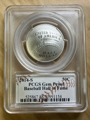 2014 S Baseball Hall Of Fame Half Dollar Gem Proof PCGS Cassie McFarlane Signed - Image 1 of 4