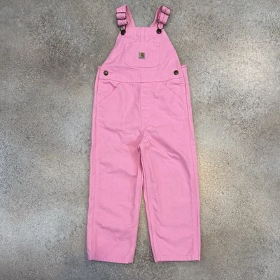 Mono de lona Y2K Carhartt 4T rosa ropa de trabajo 0X9626-G baberos utilitarios algodón Foto 1 de 4