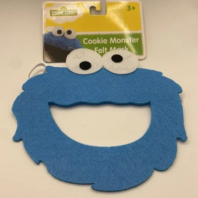 Disfraz de Plaza Sésamo Máscara de Fieltro Monstruo Galleta Niños Vestir Juegos con disfraces Azul Nuevo con Etiquetas Foto 1 de 4