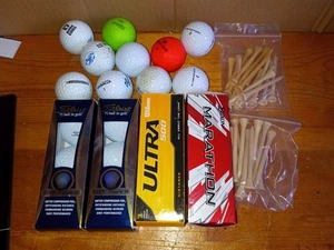 Golf Ball + Wooden Tease Bundle (New/Used) Wilson,Titleist,Marathon - Picture 1 of 4