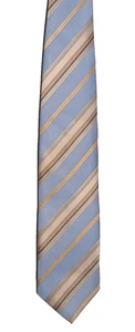 Uomo Venetto blau gestreifte Krawatte Neu mit Etikett handgefertigt Polyester 3 5/8" x 59" - Bild 1 von 4