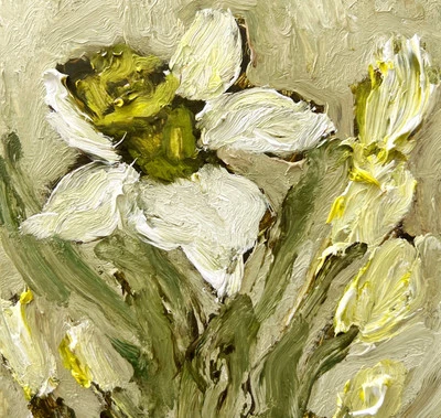 Pintura al óleo narcisos arte original flor narciso primavera jardín obra de arte floral Foto 1 de 4