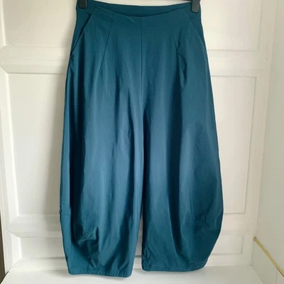 Pantalón Rundholz en forma de globo para mujer pequeño azul verdoso mezcla elástica tela  Foto 1 de 4