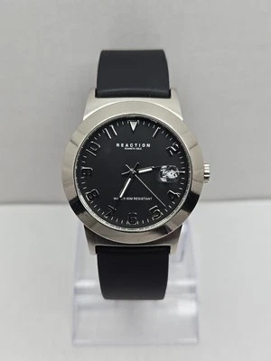 Reloj de cuarzo vintage Kenneth Reaction tono plata fecha batería nueva RK1001 para hombre Foto 1 de 4