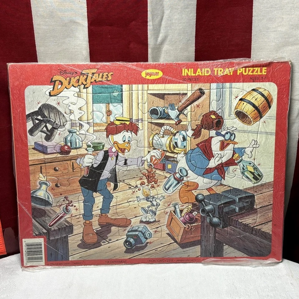 DUCKTALES tray puzzle Whitman kids toy 1986 Gyro Gearloose & Doofus vtg Disney - Image 1 of 1