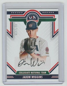 JAXON WIGGINS 2022 USA Baseball STARS & STRIPES Autograph SP RC AUTO #017/125