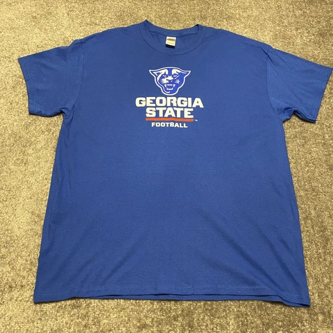 Georgia State Panthers Football Mens T-Shirt XL Blue Short Sleeve Cotton Adult Cover