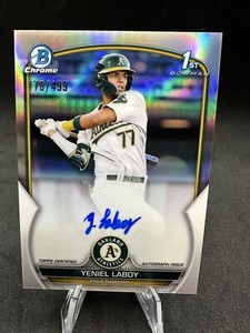2023 Bowman Chrome Yeniel Laboy Refractor Auto #/499 Oakland A’s 1st Bowman