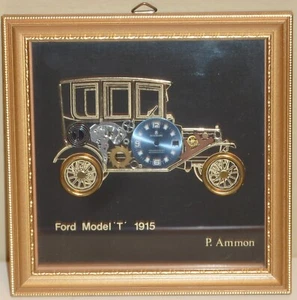 P. Ammon watch parts framed wall art 1915 model "T" Ford purchased in England - Picture 1 of 4