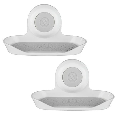 SlipX Solutions Patented Strong Hold Suction Soap Saver in White, 2-pack - Image 1 of 4