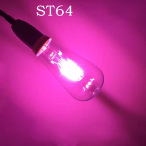Pink E27 Screw ST64 LED Filament Edison Bulb Ambience Home Decorative Lighting - Picture 1 of 11
