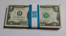 50 Uncirculated $2 Notes Year of 2017 Two Dollar Bills (half Stack)