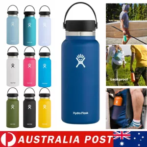 Hydro Flask Stainless Steel Wide Mouth Water Bottle with Flex Cap 32 Oz 13 Color - Picture 1 of 45