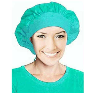 Adjustable Solid Color Cotton Caps Scrub Bouffant Hat Doctor Nurse Cap Banded - Picture 1 of 12