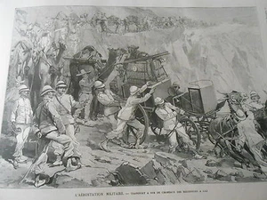 Gravure 1888 - Aérostation Militaire transport à dos de chameaux du Gaz - Picture 1 of 1