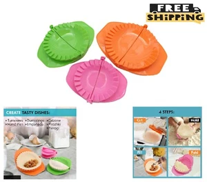 3PCS Dumpling Press Pastry Dough Cutter Empanada Pie Maker Pierogi Calzone Mould - Picture 1 of 6