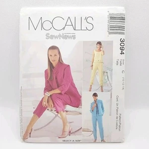McCall's 3094 Misses' Jacket Pants And Tank Top Sewing Pattern Size 10-14 Uncut - Picture 1 of 7