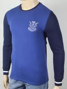 Polo Ralph Lauren blu waffle waffle camicia da letto termica stemma mazza da canottaggio nuova con etichette - Foto 1 di 1