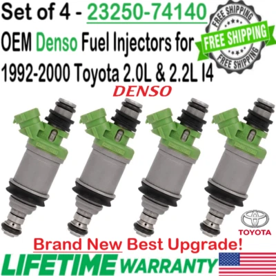 Nuevos inyectores de combustible OEM Denso x4 mejor actualización para Toyota RAV4 1998-2000 4 puertas Foto 1 de 4