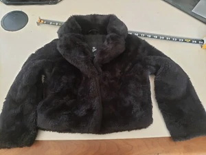 Art Class black faux fur snap button jacket youth sz. XS 4/5 - Picture 1 of 4