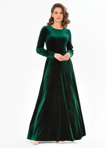 Damen Smaragd Grün Abendkleid Langärmlig Formelle Anlässe & Besondere Anlässe - Bild 1 von 4