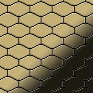 Mosaik Fliese massiv Metall Titan hochglänzend gold 1,6mm stark Karma-Ti-GM - Picture 1 of 4