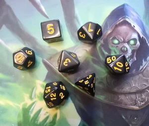 Opaque RPG Polyhedral Dice (7pc.) Set w/ Black Carry Pouch - Picture 1 of 5