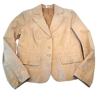 St Johns Bay 100% Suede Leather Blazer Jacket Women's M Western Classic - Image 1 of 4
