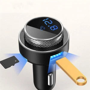 MP3 Player Car FM Radio USB Transmitter Wireless Bluetooth 5.0 Charger Adapter - Picture 1 of 9