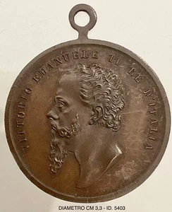 VITTORIO EMANUELE II° RE D'ITALIA MEDAGLIA NATO IN TORINO 1820 MORTO A ROMA 1878 - Picture 1 of 6