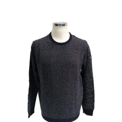 Navigare magione Uomo Girocollo In Lana Fantasia Spigata E Logo - Immagine 1 di 4