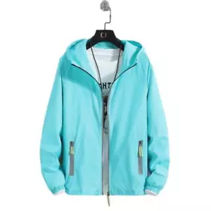 Men's Waterproof Rain Jacket Lightweight Hooded Windbreaker - Picture 1 of 29