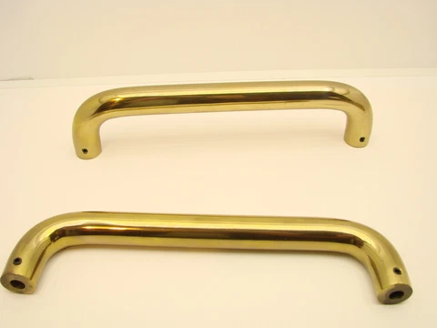 Vintage NOS  Solid Brass 11 Inch Long Door Handles /  Pull  2 Piece  Set Cover