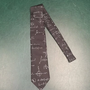 Math Tie Black Sexy Teacher Nerd Genius Silk Made In Italy - Picture 1 of 5