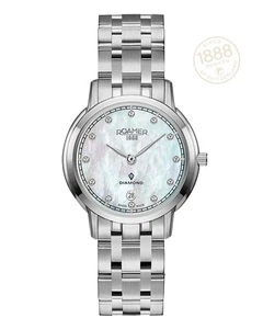 ROAMER 515811 41 29 50 SUPERSLENDER SWISS MADE ACERO, MADREPERLA Y 12 DIAMANTES - Imagen 1 de 1