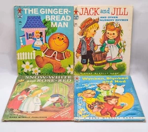 Lot of 4 Vintage Rand McNally Children's Books HC 1960s Snow White Jack & Jill - Picture 1 of 6
