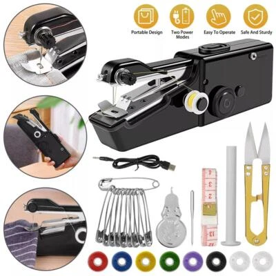E-AUTOTECH Mini DIY Portable Sewing Machine Electric Tailor Stitch Handheld Cordless Kit