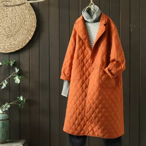 Mode Damen Top Midi Gepolsterter Mantel Steppjacke Thermal Lässig Elegant Winter - Bild 1 von 14