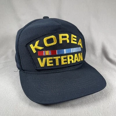 Korea Veteran Hat Mens Adjustable Blue Military Armed Forces Sewn - Image 1 of 4