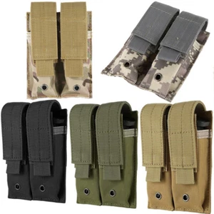 Tactical Molle Pistol Double Magazine Pouch for 9mm .40 and .45 Caliber Mag - Picture 1 of 19