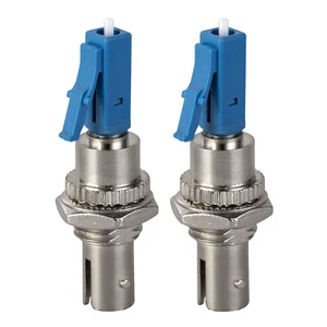 LC Male to ST Female Plug Fiber Optic Port Converter Single Mode 9/125 Connector - Picture 1 of 8