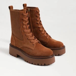 SAM EDELMAN EVINA FRONTIER BROWN Platform Combat boots women size 5 New - Picture 1 of 12
