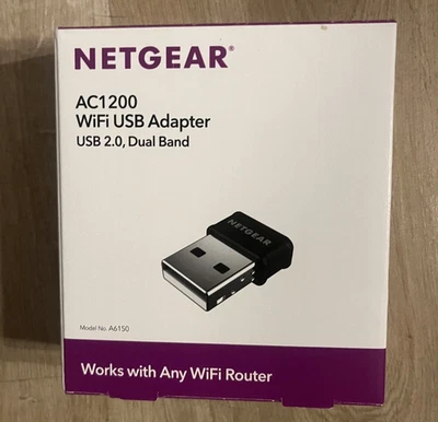 NETGEAR AC1200 Nano WLAN-USB-Adapter 2.0 MU-MIMO Beamforming+ A6150-100PES - Bild 1 von 4