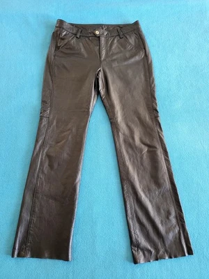 Pantalones de montar Harley Davidson de colección para mujer 100 % cuero genuino talla 40/12 en relieve Foto 1 de 4
