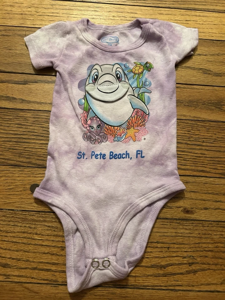 Artons Baby Girl 6 Months Beach Tye Dye Purple St. Pete Beach, FL Novelty - Изображение 1 из 3