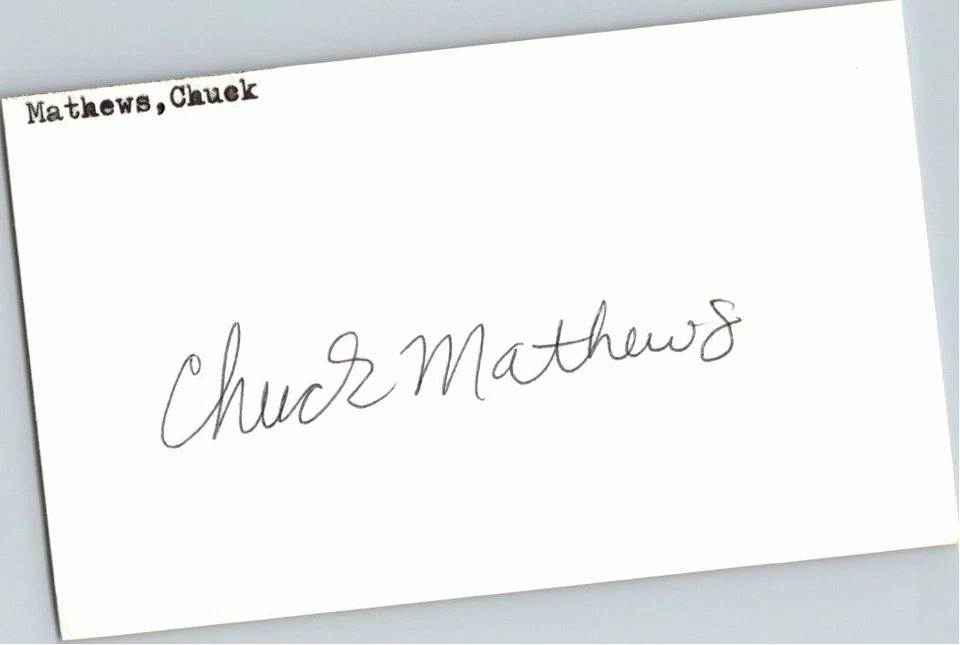 1980's -Chuck Mathews- Signed/Autograph/Auto Index Card Houston Astros MLB - Image 1 of 1
