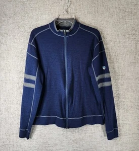 KUHL 100% Merino Wool Full Zip Sweater Mens *M-XL Navy Outdoor Chest 42" - Picture 1 of 12