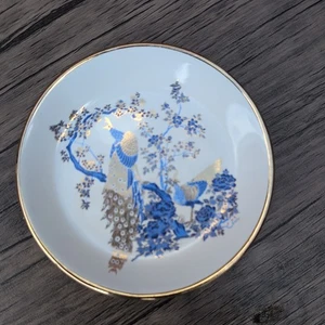 RHODOS GRIECHENLAND ANTIK 24K GOLD HANDBEMALT TELLER PFAU EUROPÄISCHE KUNSTKERAMIK  - Bild 1 von 4