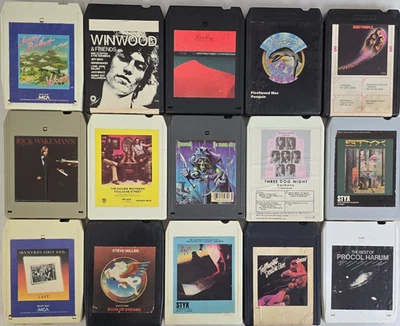 Lot of 15 Classic Rock Hard Rock - Vintage 8 Track Tape Cartridge #330 — 第 1/4 张图片